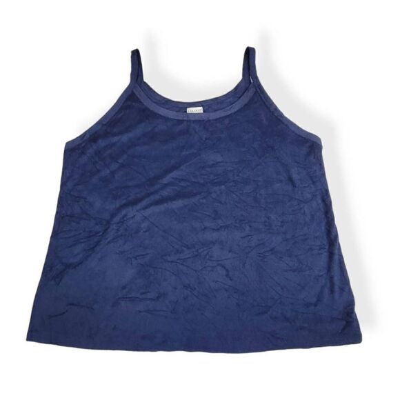 Ava & Viv Navy Blue Terry Cloth Tank Top 3X - Picture 1 of 3